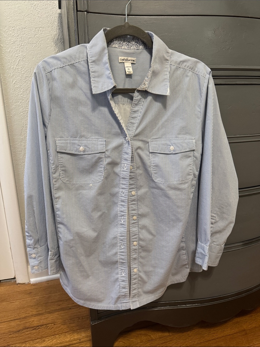 Croft & Barrow Light Blue Pinstripe Women’s Button-Down Shirt